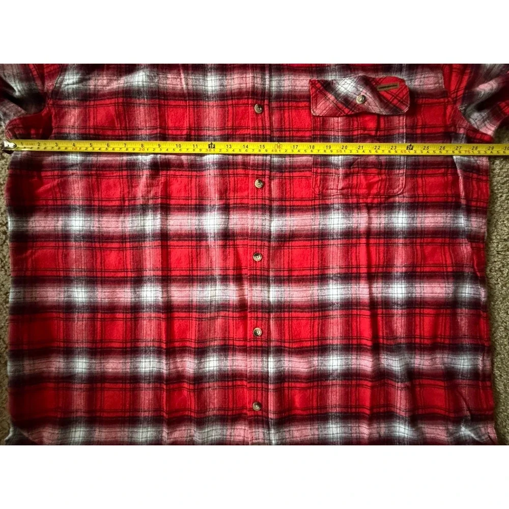 New Legendary Whitetails Buck Camp Flannel Shirt Red Black Plaid 3XL NWT JBHS